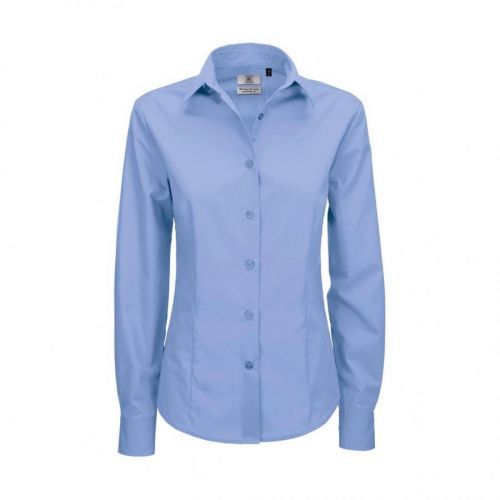 Košile dámská B&C Smart s dlouhým rukávem - modrá, S