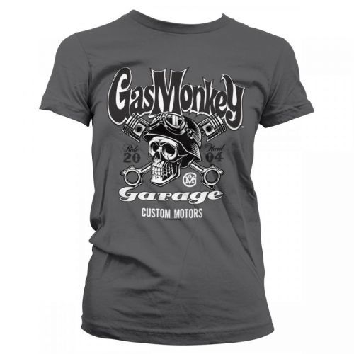 Triko dámské Gas Monkey Garage Skull - tmavě šedé, XL