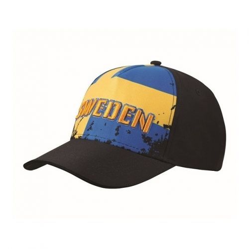 Kšiltovka CoFEE vlajka Švédsko - černá