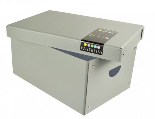 Krabice lamino - velká - Karton P+P - 35,5 x 24 x 16 cm - Pastelini - šedá - 7-00821