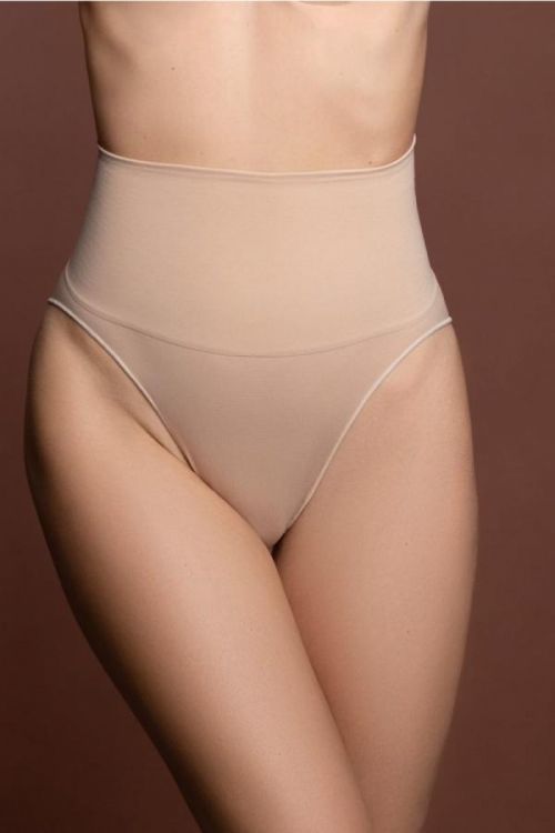 Béžové bezešvé kalhotky s vysokým pasem Seamless High Waist Brief