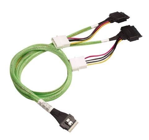 Broadcom LSI internal U.3 cable 1.0 m SlimLine x8 (SFF-8654) to 2x U.2 NVMe drive x4 (SFF-8639), 05-60005-00