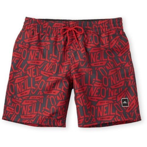 O'Neill STICKERPRINT SHORTS Chlapecké koupací šortky, vínová, velikost 140