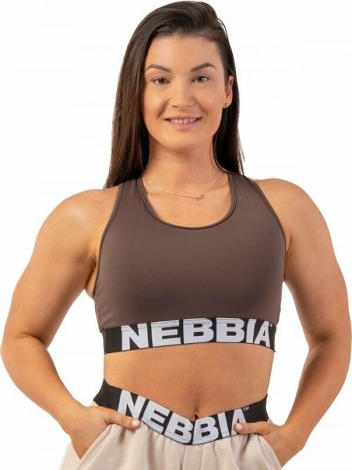 Nebbia Medium Impact Cross Back Sports Bra Brown XS