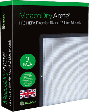 Meaco HEPA H13 filtr pro odvlhčovače Meaco Dry Arete 10L a 12L, 3 ks