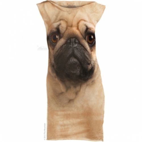 Šaty The Mountain Mini Dress Pug Face - béžové, L