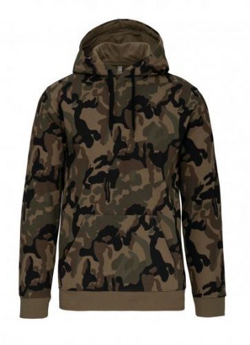 Mikina s kapucí Kariban Camo - woodland, L