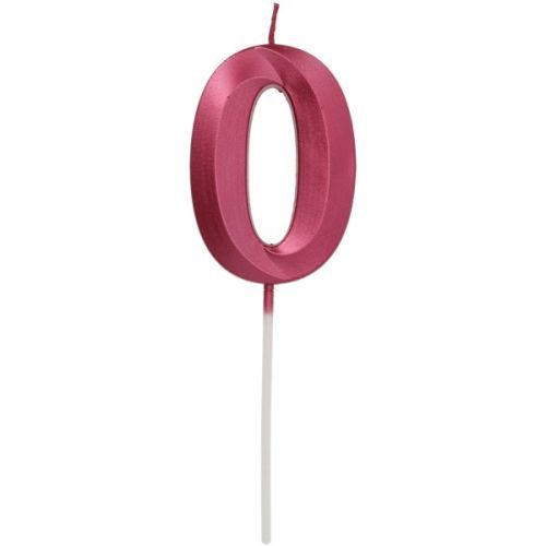 Svíčka Glamour číslo 0 Bordo Metallic