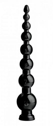Černé dildo - Long Beaded Hose (50 x 6,3 cm)