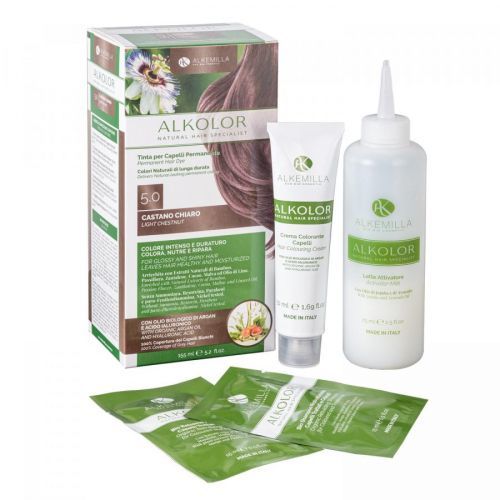 Alkemilla Eco Bio Cosmetics Alkemilla Dlouhotrvající barva na vlasy 5.0 Světlý kaštan 155 ml