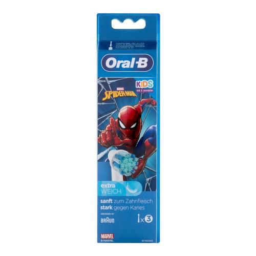 Oral-B Kids Brush Heads Spider-Man 3 ks náhradní hlavice na elektrický zubní kartáček pro děti