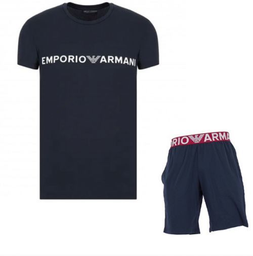 Pánské pyžamo krátké - 111573 2R516 00135 - tm.modré - Emporio Armani - M