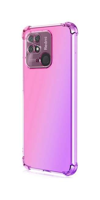 Kryt TopQ Xiaomi Redmi 10C silikon Shock duhový růžovo-fialový 75091