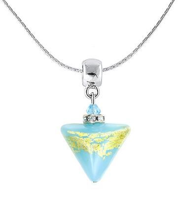 Lampglas Nápaditý náhrdelník Morning Sky Triangle s 24karátovým zlatem v perle NTA11