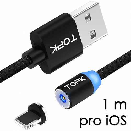 M5 - Magnetický USB kabel - Černý - pro iOS (Apple) - 1 m