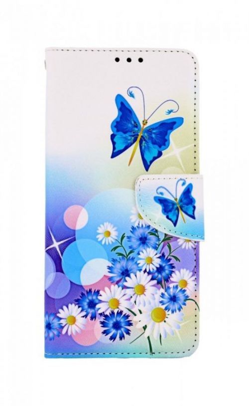 Pouzdro TopQ Samsung A13 knížkové Bílé s motýlkem 73381