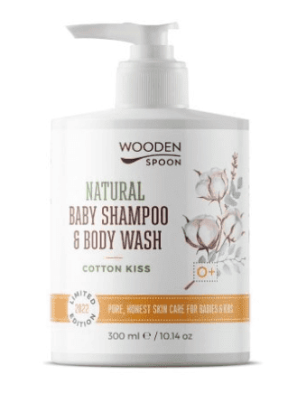 WoodenSpoon Dětský sprchový gel a šampon na vlasy 2v1 Cotton Kiss WoodenSpoon 300 ml 300ml