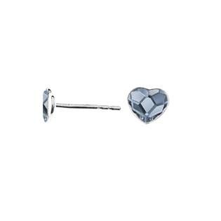 NUBIS® Stříbrné náušnice se srdcem Crystals from Swarovski® Denim Blue - NB-0203-DB