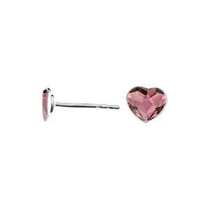 NUBIS® Stříbrné náušnice se srdcem Crystals from Swarovski® Antique Pink - NB-0203-AP