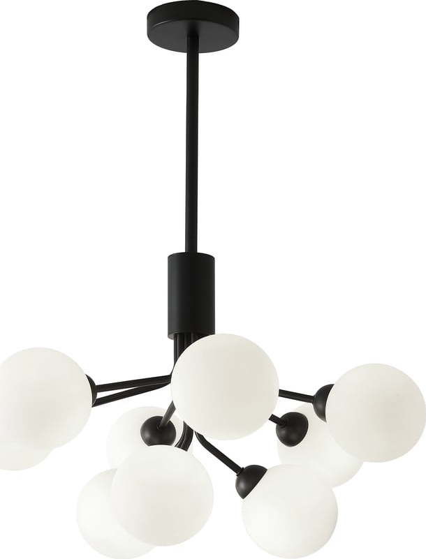 Černo-bílé závěsné svítidlo SULION Musa, výška 102 cm