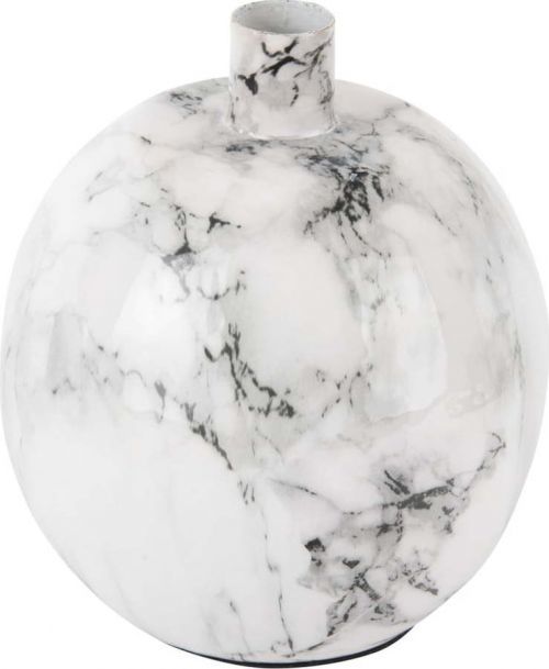 Bílo-černý železný svícen PT LIVING Marble, výška 15 cm