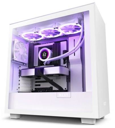 NZXT skříň H7 / ATX / 2x120 mm fan / USB-C / 2x USB / prosklená bočnice / bílá, CM-H71BW-01