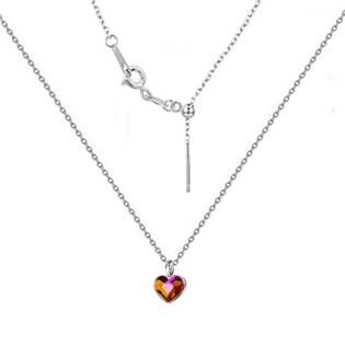 NUBIS® Minimalistický stříbrný náhrdelník se srdcem Crystals from Swarovski® Astral Pink - NB-0204-ASP