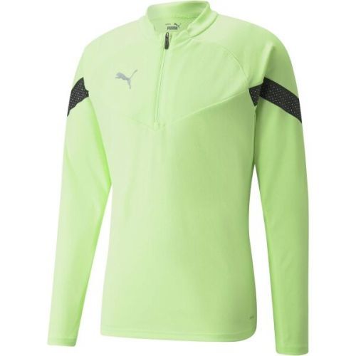 Puma TEAMFINAL TRAINING 1/4 ZIP TOP Pánská sportovní mikina, světle zelená, velikost M