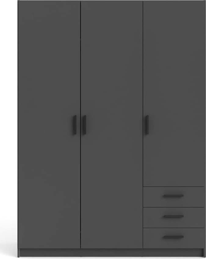 Černá šatní skříň Tvilum Sprint, 147 x 200 cm