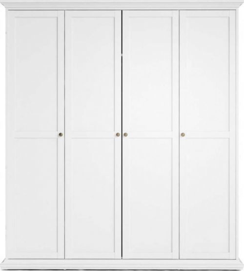 Bílá šatní skříň Tvilum Paris, 181 x 200,6 cm