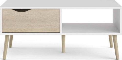 Bílý odkládací stolek Tvilum Oslo, 98,7 x 60 cm