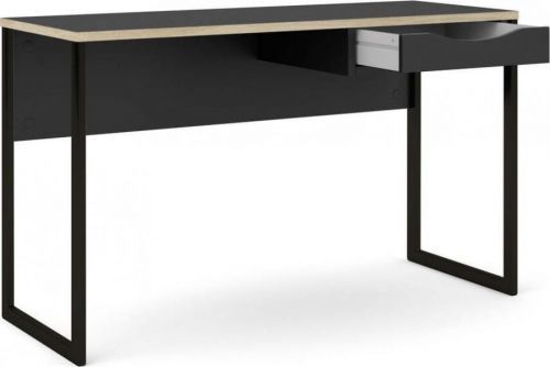 Černý pracovní stůl Tvilum Function Plus, 130 x 48 cm
