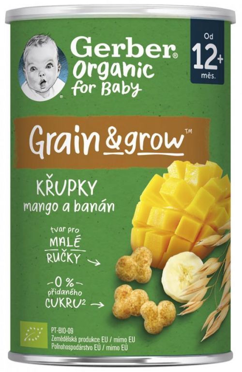 Gerber Organic Křupky s mangem a banánem 35 g