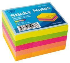 Bloček samolepící 40x50mm 5 neon barev 300 listů