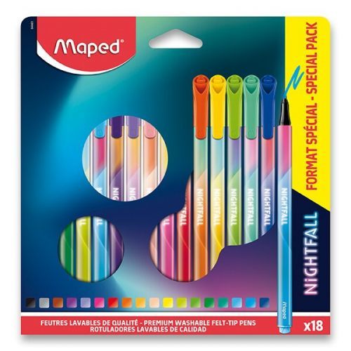 Fixy MAPED Color'Peps Deco Nightfall - 18 barev