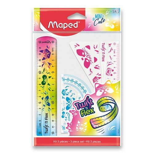 Pravítko MAPED Twist'n Flex Mini Cute - sada 3 ks