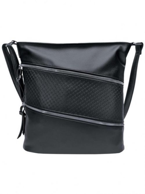 Černá crossbody kabelka s šikmými kapsami