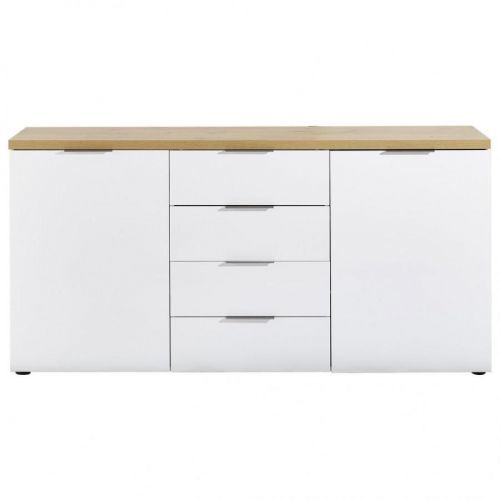 Xora ŠIROKÁ KOMODA, bílá, barvy dubu, 180/89/43 cm