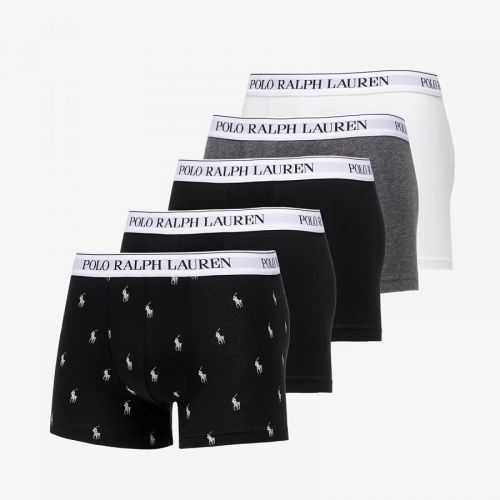 Polo Ralph Lauren Stretch Cotton Five Classic Trunks Black/ Grey/ White M