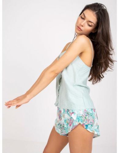 Dámské pyžamo s kraťasy dvoudílné VIOLA tyrkysové