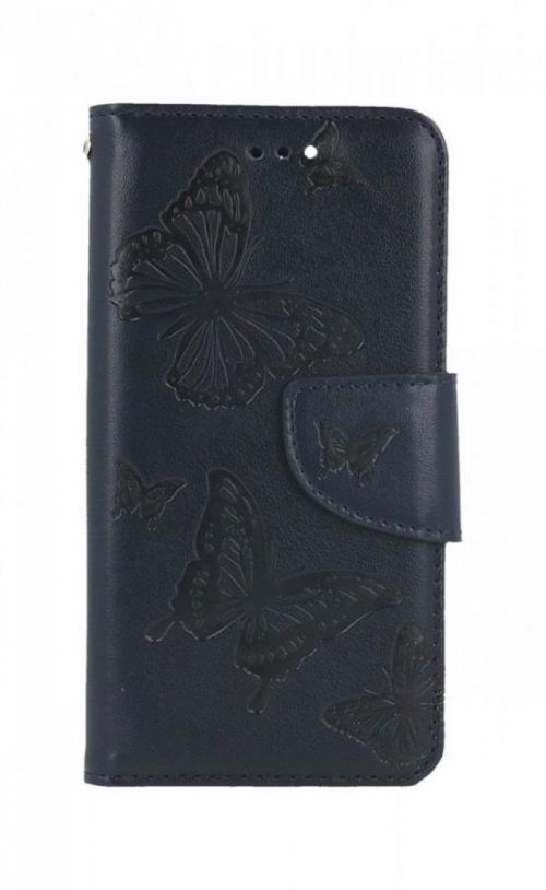 Pouzdro TopQ iPhone SE 2022 knížkové Butterfly modré tmavé 75015