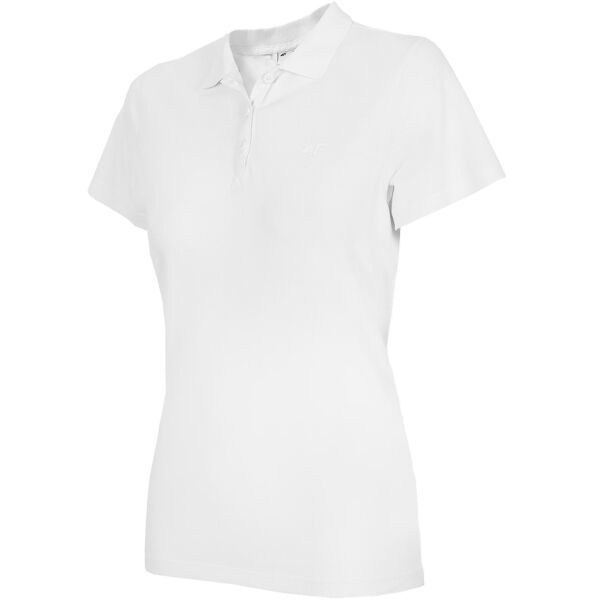 4F WOMEN'S T-SHIRT Dámské tričko s límečkem, bílá, velikost XS
