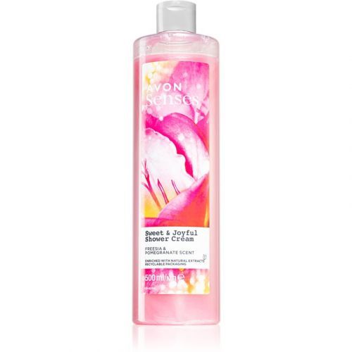 Avon Senses Sweet & Joyful Freesia & Pomegranate hydratační sprchový gel 500 ml