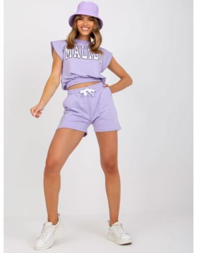 Dámská tepláková souprava s kraťasy HEARNE fialová