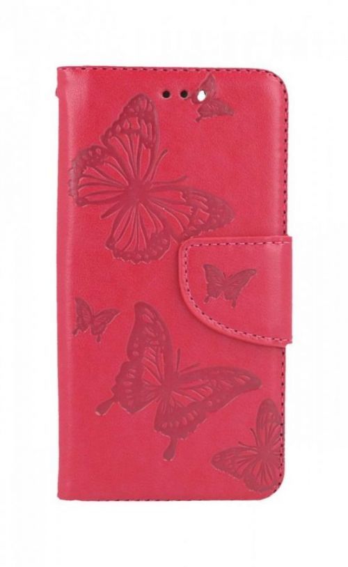 Pouzdro TopQ iPhone SE 2022 knížkové Butterfly růžové 75010