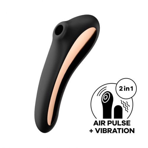 Satisfyer Dual Kiss - Insertable air pulse vibrator (black)