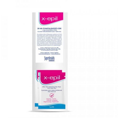 X-Epil Paper Strips for hair removal 20 pcs + 2 pcs oily wipes
