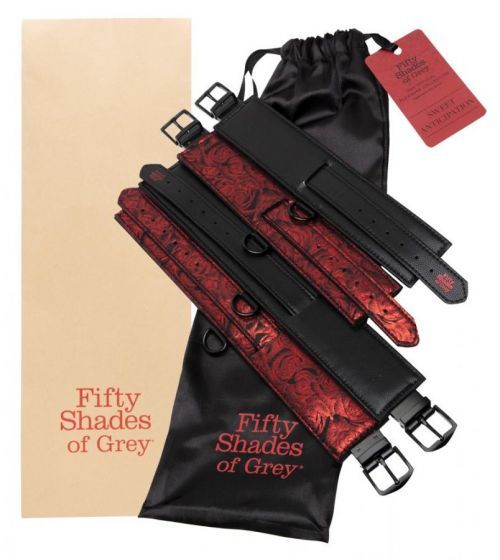 Fifty Shades Sweet Anticipation Clamp Set (Black-Red)