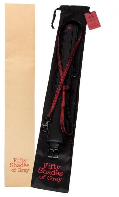 Fifty Shades Sweet Anticipation - Leash Collar (Black-Red)