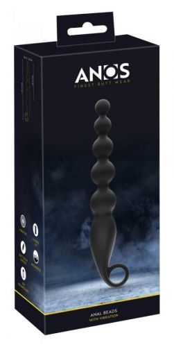 Anos Anal Beads - Anal Beads with Vibration (Black)
